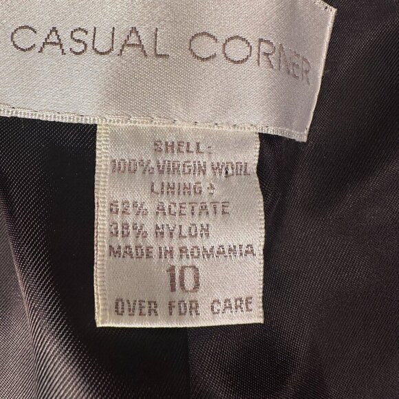 Casual Corner Virgin Wool Blazer Women Suit Jacket Career Button Long Sleeve - Picture 3 of 15